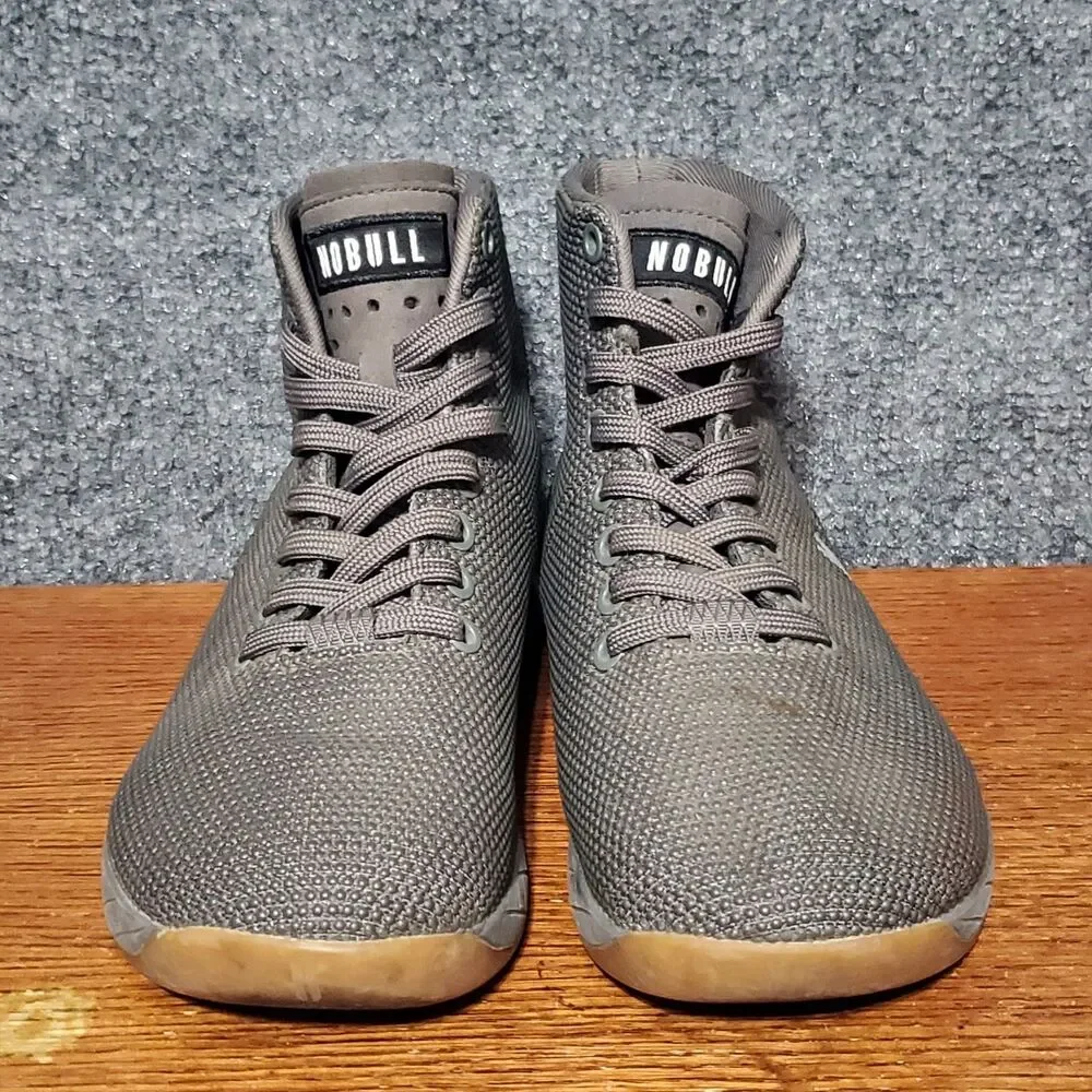 NOBULL Outwork High Top Gray CrossFit Training Shoes Womens 6 Mens 4.5 Gym Pump